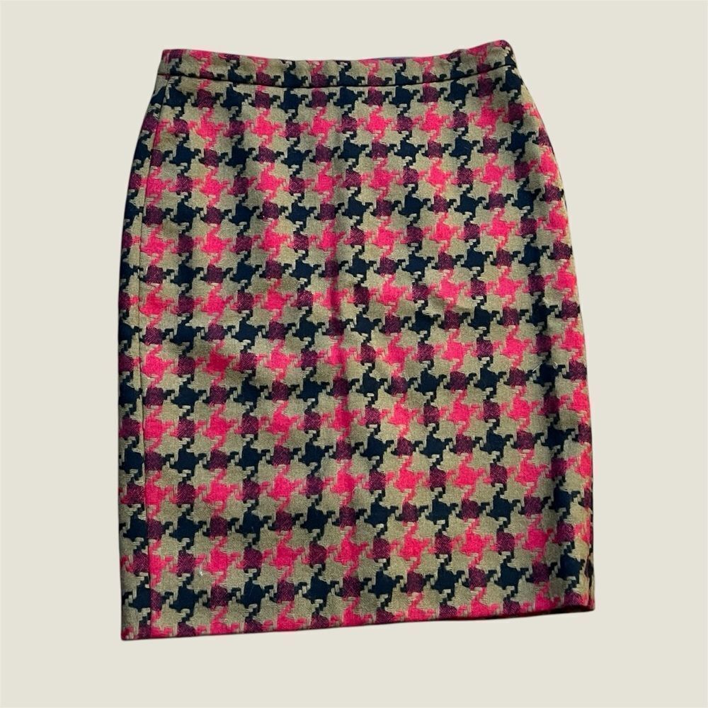 Pure Collection Pink and Black Houndstooth Midi Skirt - New With Tags